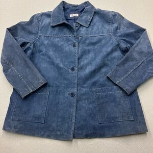D&CO Blue Suede Jacket Coat Woman’s Large Western Look